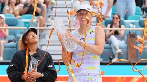Iga Swiatek downs Naomi Osaka in Miami Open final to take.